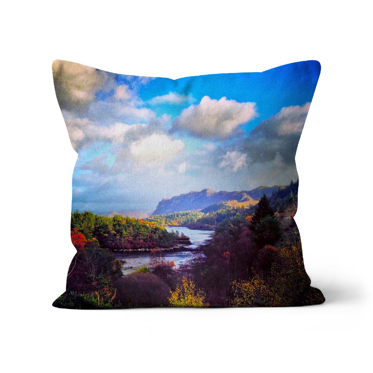 18x18 inch Plockton Cushion with autumn mountain landscape