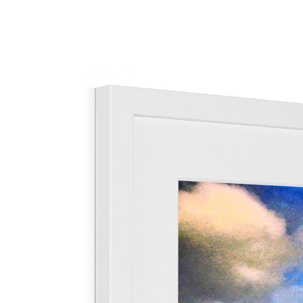 White framed cloud art print with blue sky, Plockton Art Prints