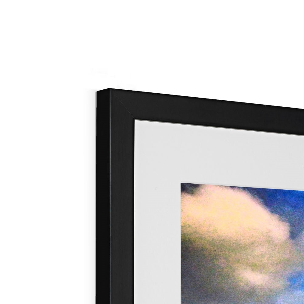 Plockton Art Prints: Black frame with white mat and cloud artwork