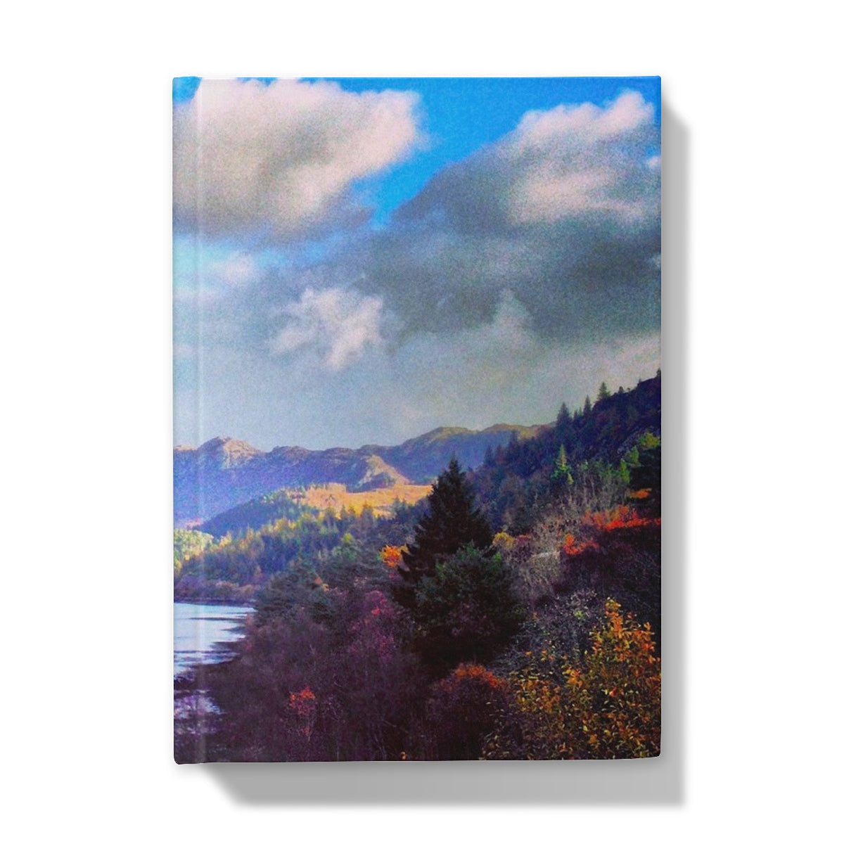 Plockton Hardback Journal with mountain autumn landscape canvas print