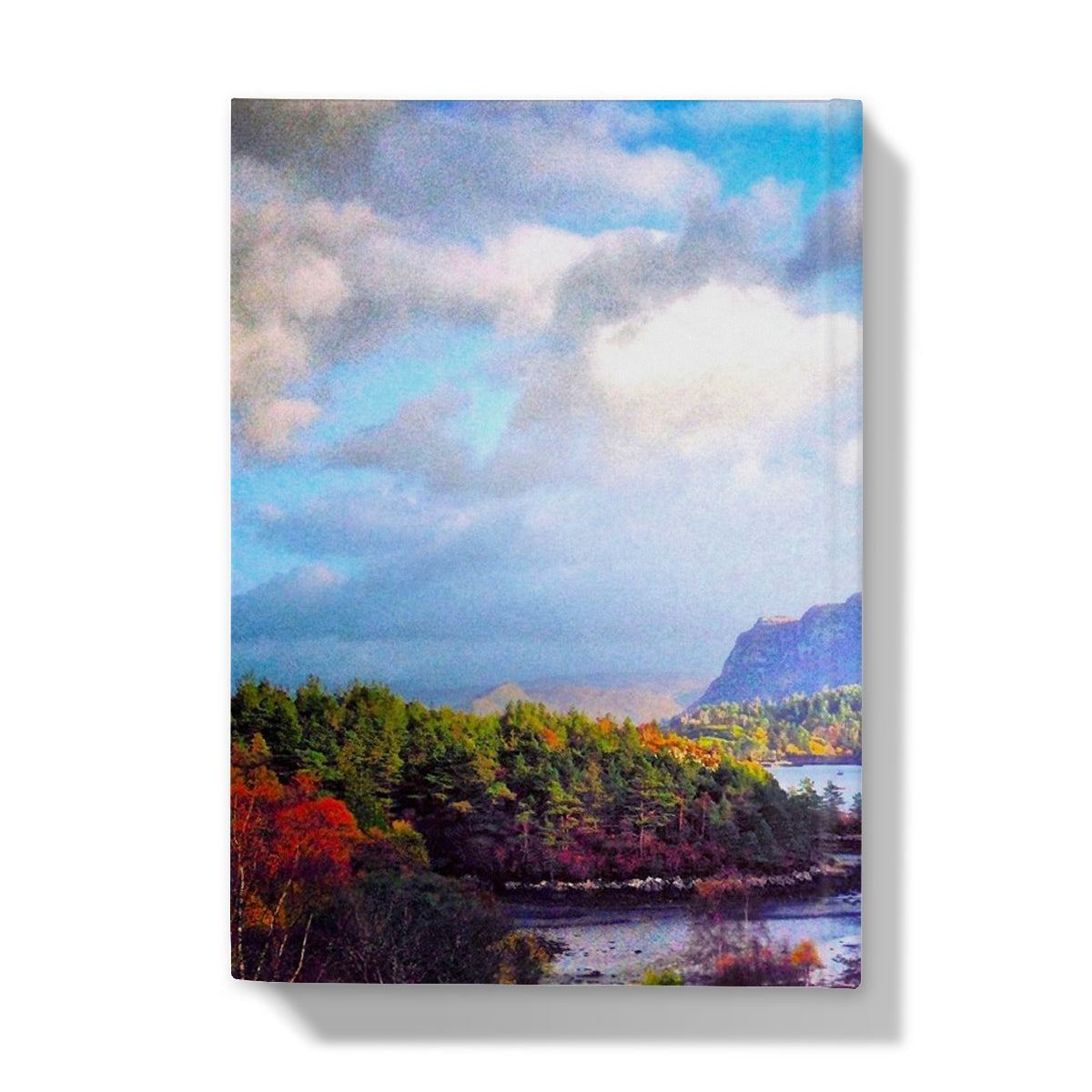 Plockton Hardback Journal with mountain autumn landscape canvas print