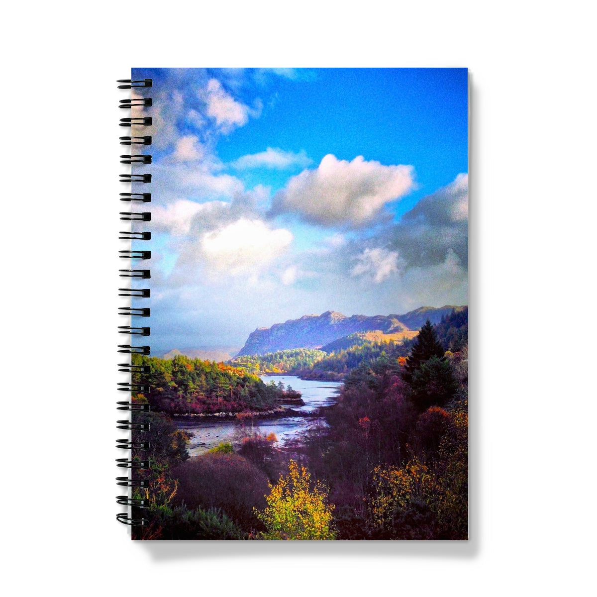 Plockton spiral-bound notebook with autumn foliage mountain cover