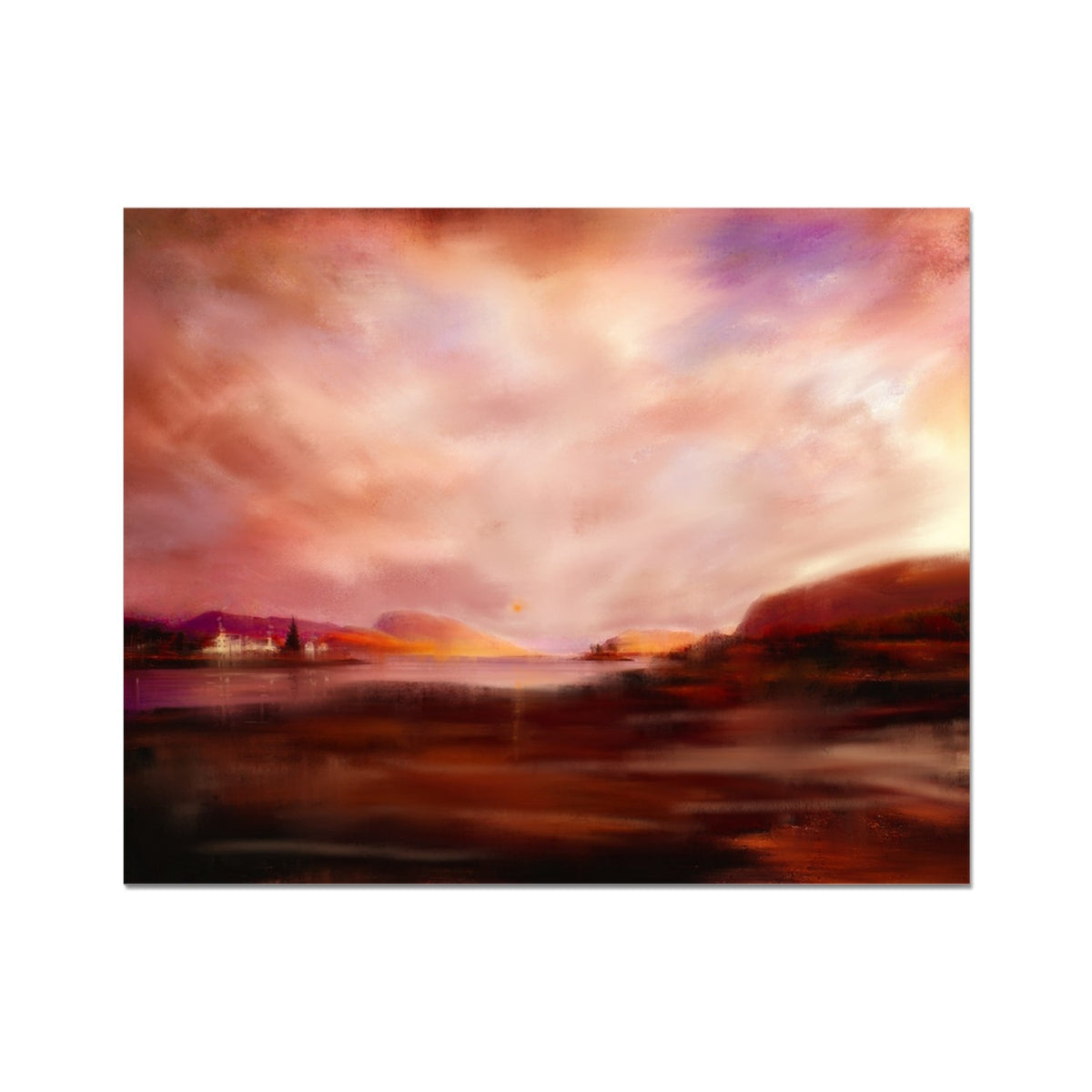 Plockton Sunset Artist Proof: Pink Purple Abstract Landscape Print