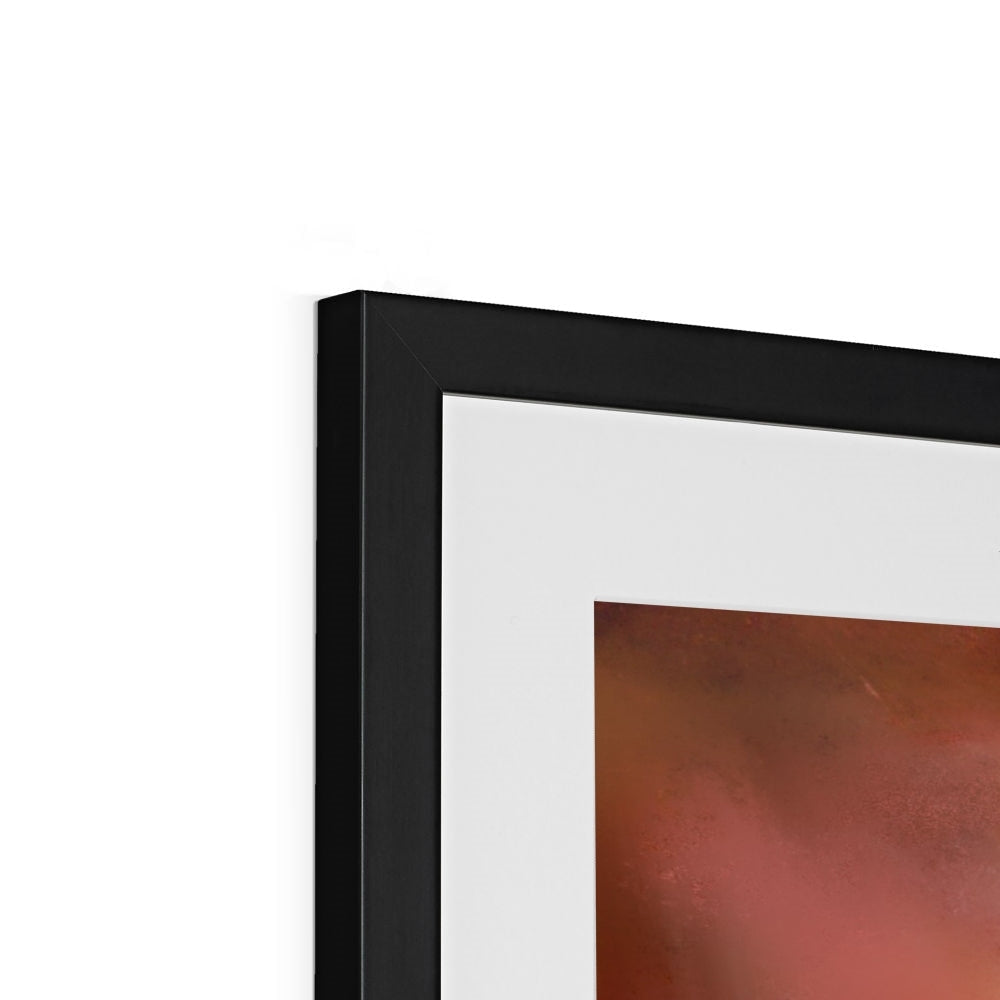 Black matte frame with white mat and Plockton Sunset abstract art print