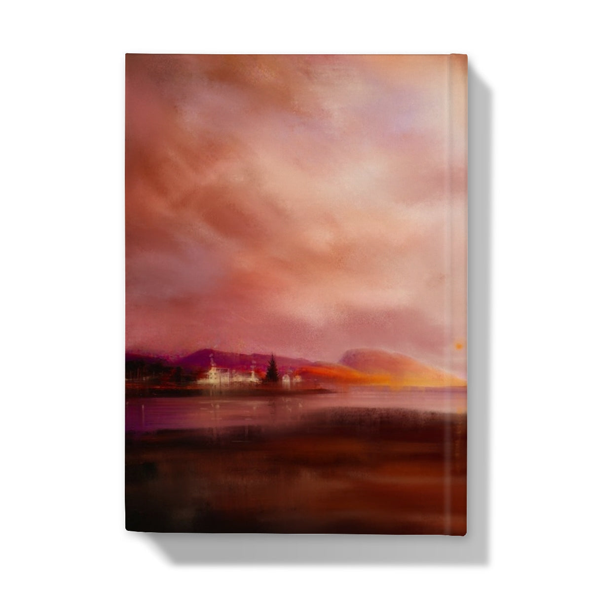 Plockton Sunset journal with pastel canvas print of abstract sunset over water