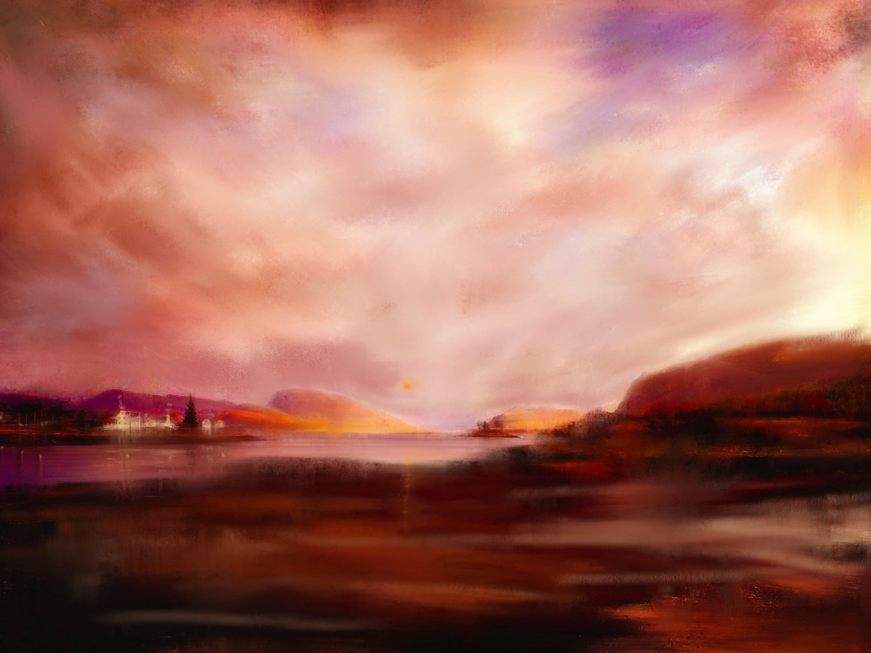 Sunset landscape painting from Plockton Sunset Original Painting collection