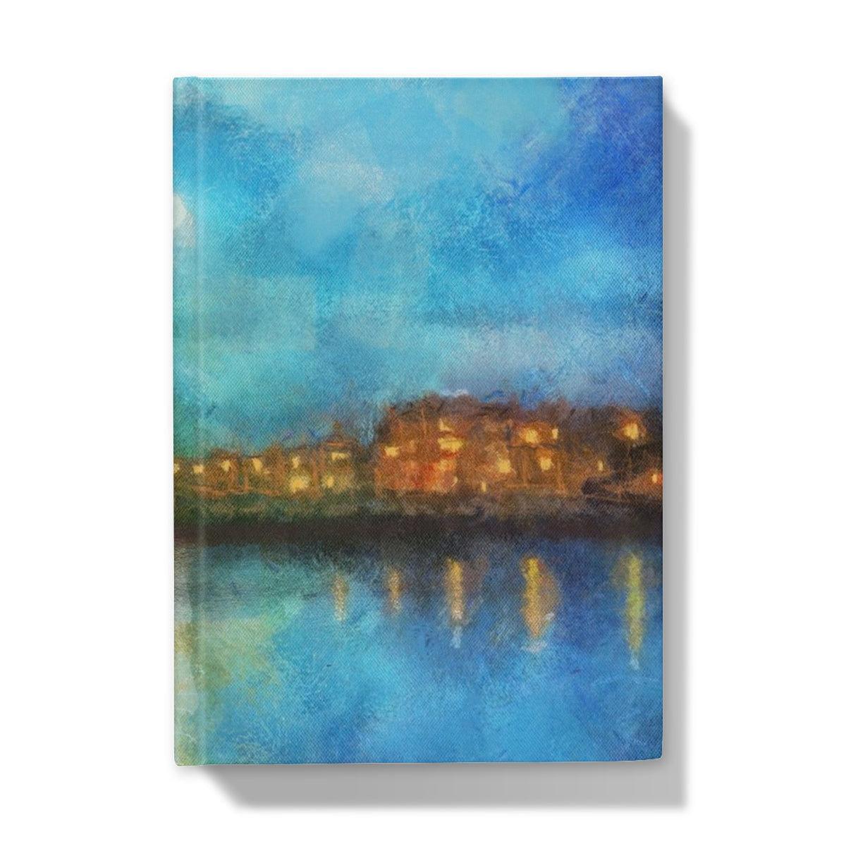 Portobello Moonlight Hardback Journal with impressionistic city night reflecting on water cover