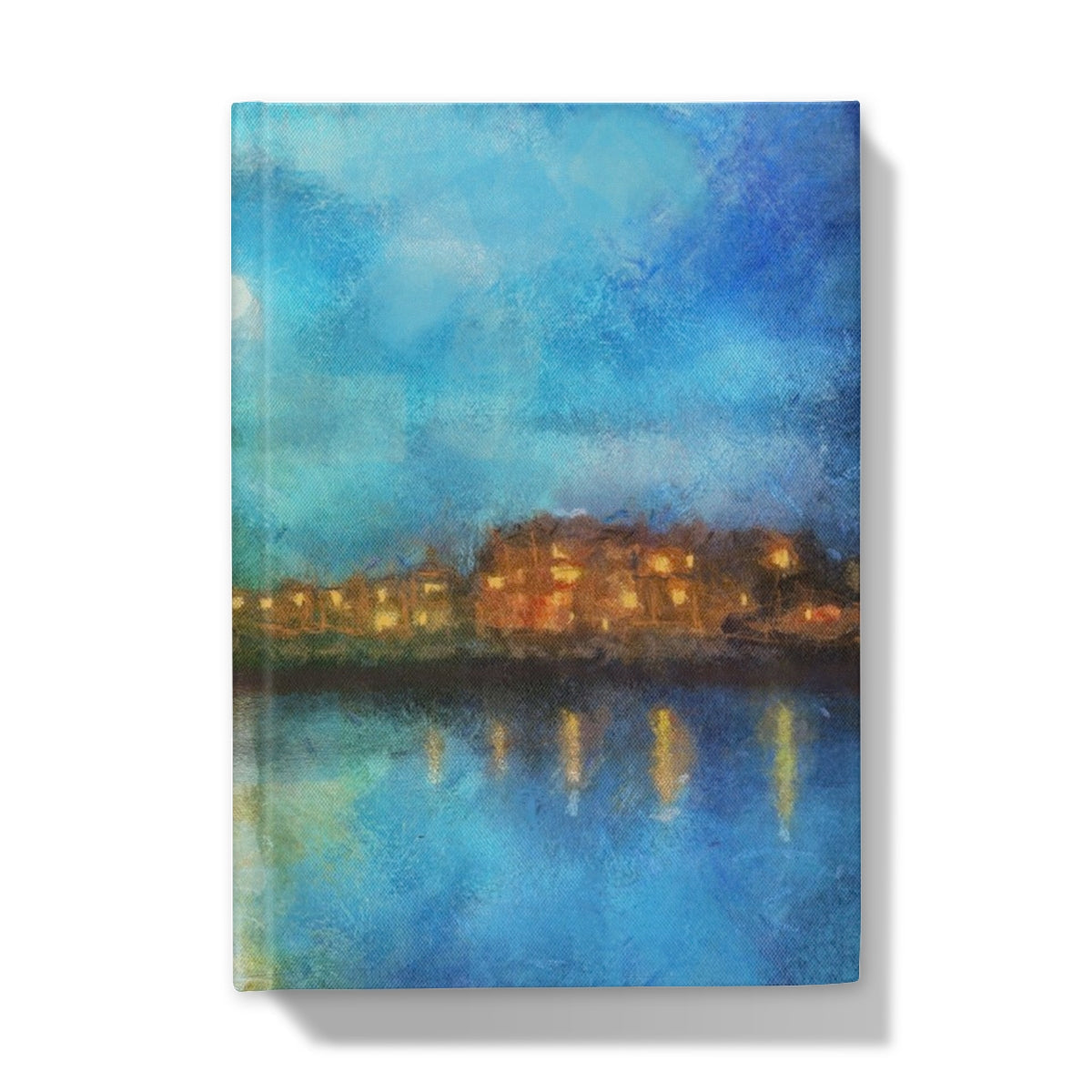 Portobello Moonlight Hardback Journal with impressionistic cityscape at night reflection