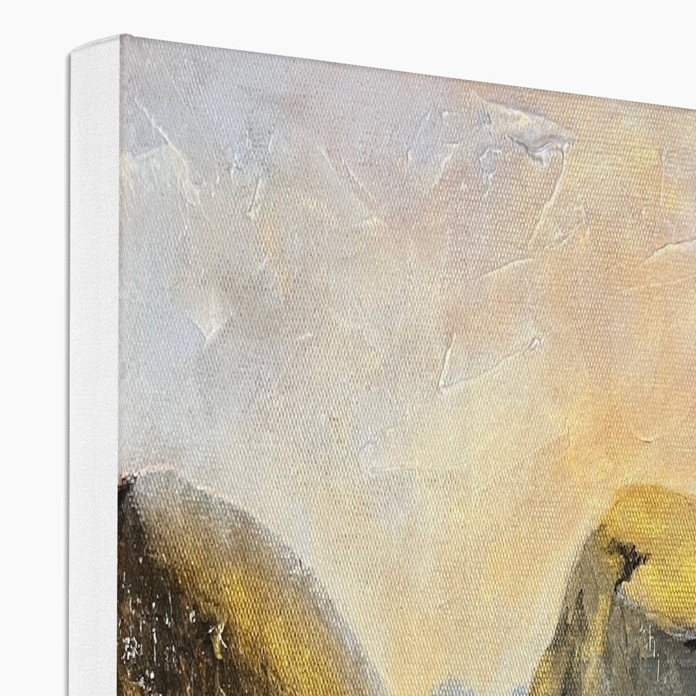 Textured abstract canvas art with visible brushstrokes on The Quiraing Canvas product