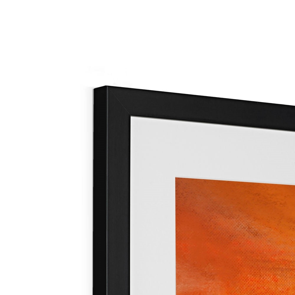 Black frame with orange abstract Red Moon Cuillin art print