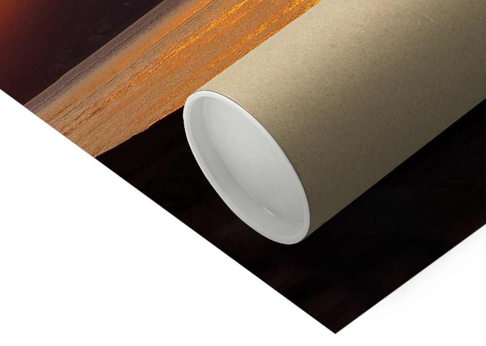 Beige cardboard tube with glossy white lining for Reflecting at Sunset print