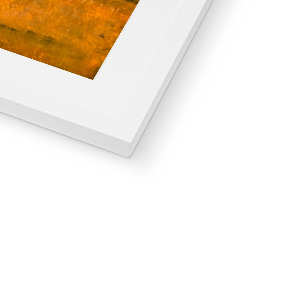 White matte frame with orange abstract Renaissance Golf Club art print
