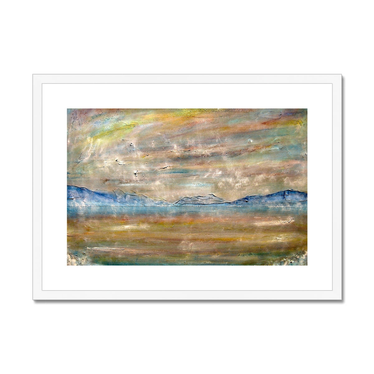 River Clyde Mist abstract landscape art print in earthy tones