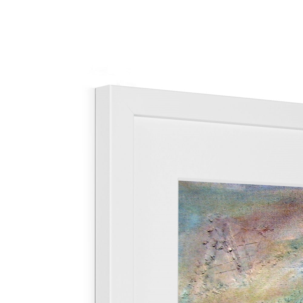White framed River Clyde Mist abstract art print with pastel textured brushstrokes