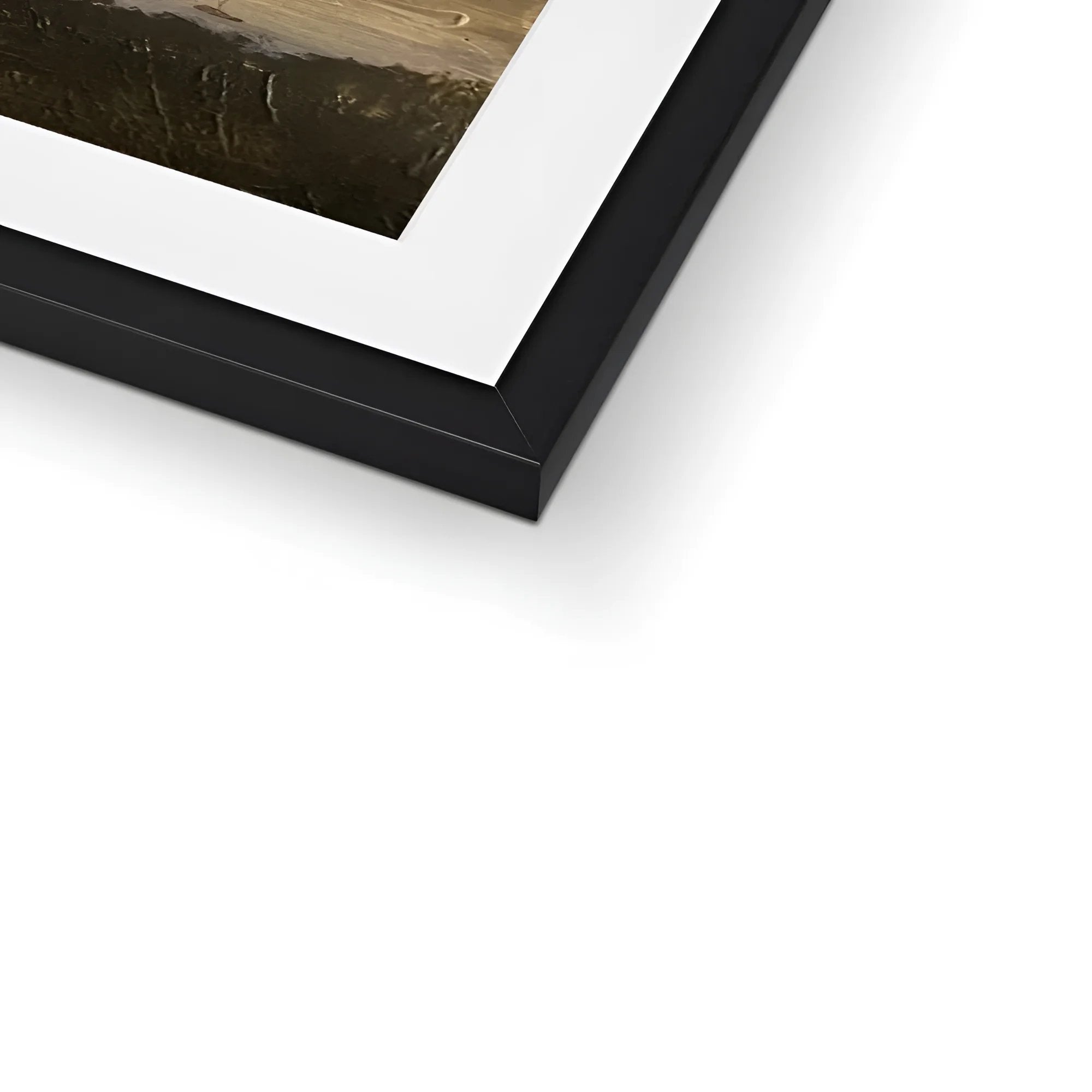 Black framed artwork with a white mat from the River Clyde Twilight Framed and Mounted Print