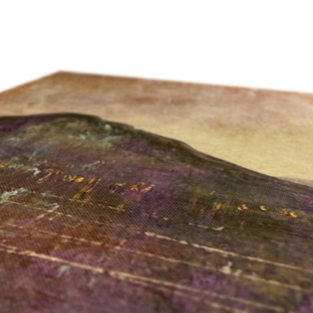 Purple and gold textured guitar pick holder case on River Clyde Winter Dusk print