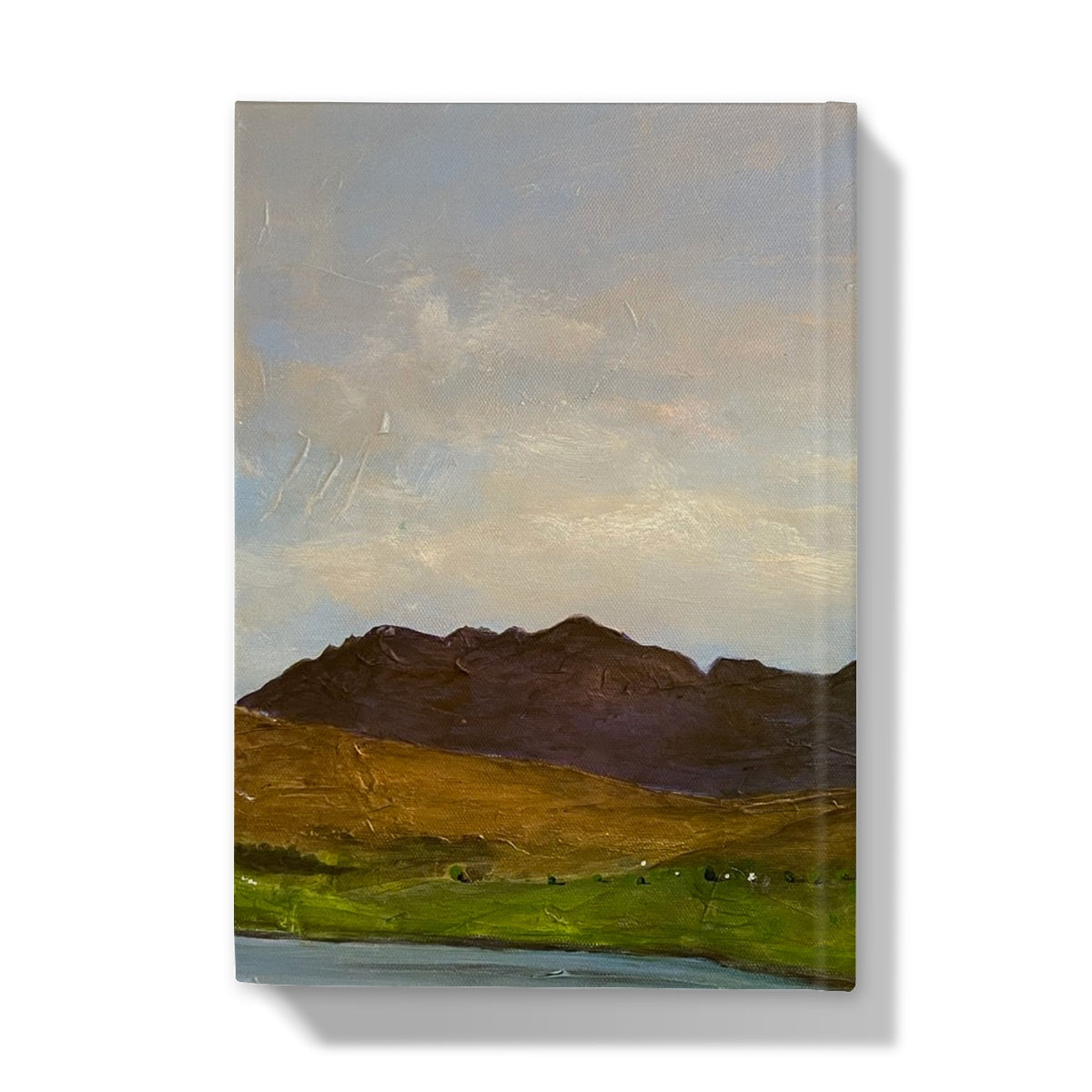 Impressionistic mountain landscape journal cover for The Road To Carbost