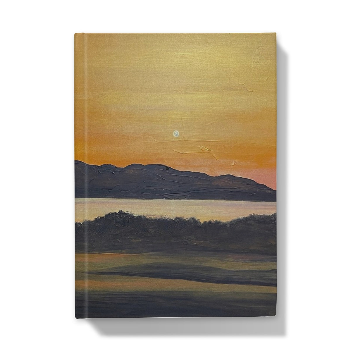 Royal Troon Golf Course 5th Green Hardback Journal with sunset landscape cover