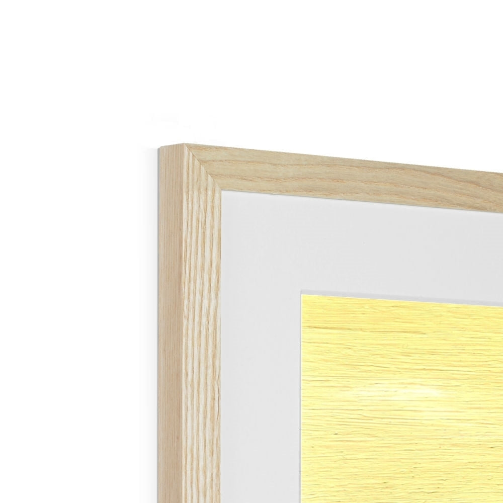 Light oak wood frame with subtle vertical grain in The Sand Dune print