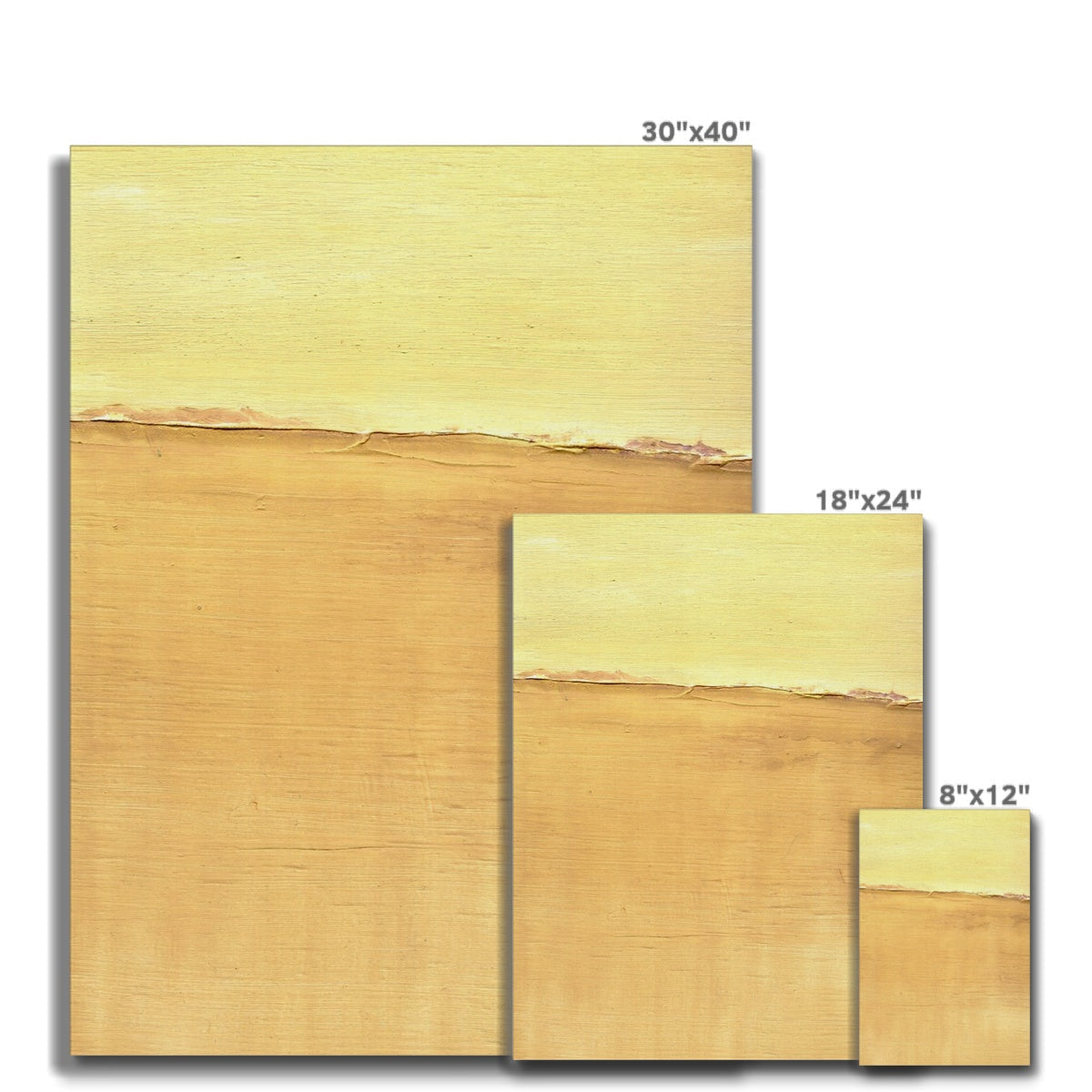 Abstract minimalist Sand Dune Canvas in beige ochre tones