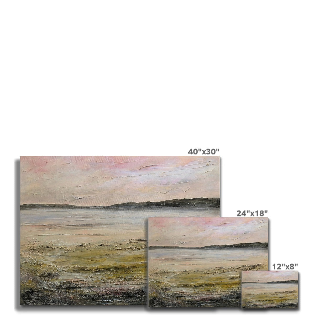 Abstract pastel landscape with textured acrylic brushstrokes on Sandgreen Canvas Prints