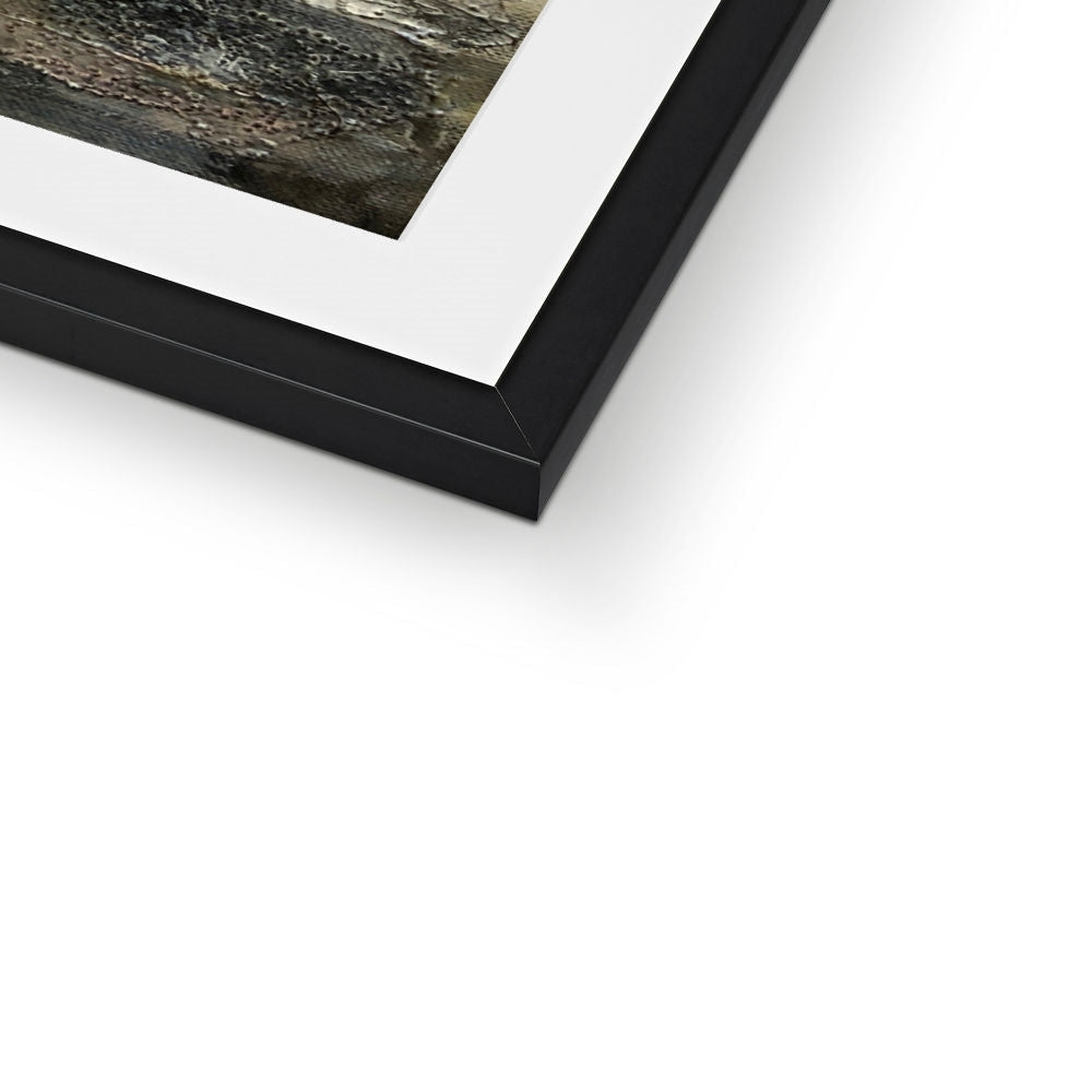 Black matte frame with white mat and Sandgreen Art Prints textured photo
