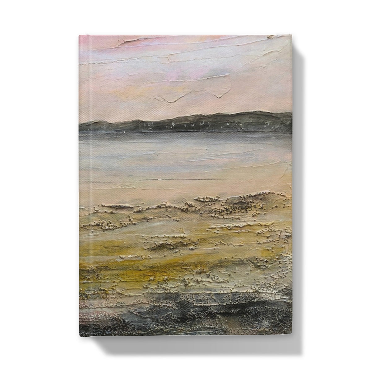 Sandgreen Hardback Journal with pastel abstract beach canvas print