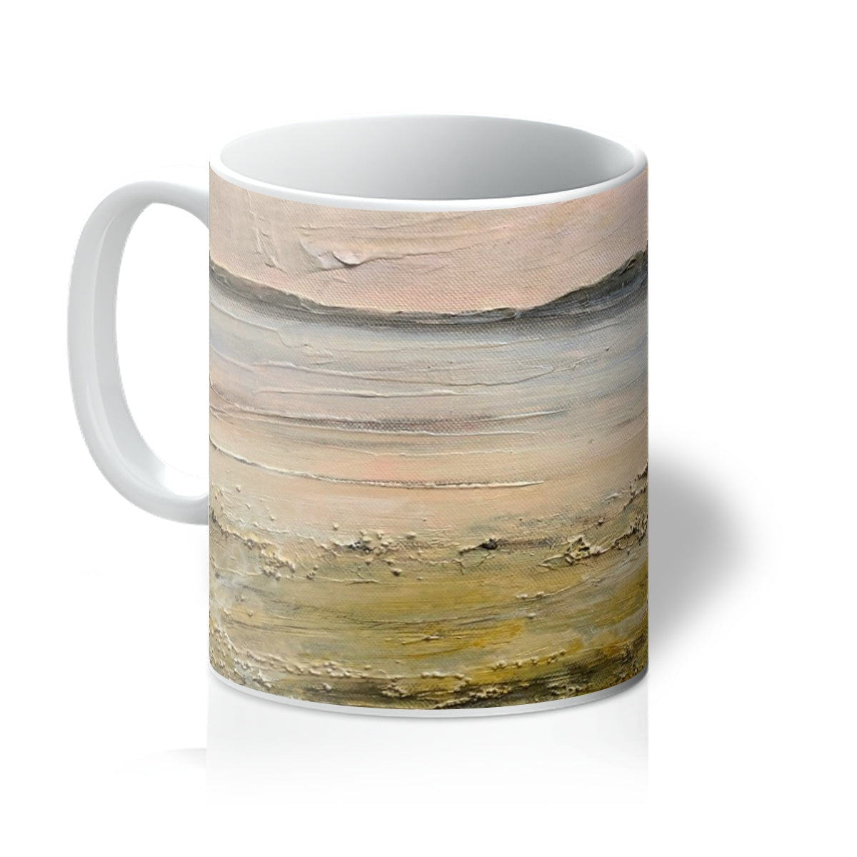 Sandgreen Mug: Ceramic with abstract landscape in earthy tones, glossy finish