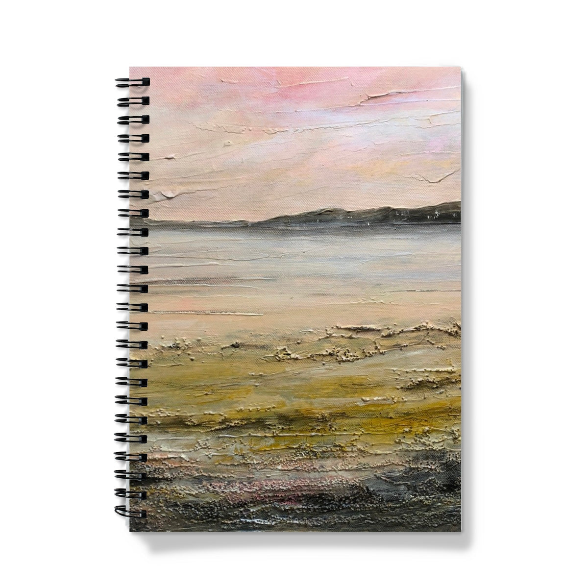 Sandgreen Notebook with pastel pink and yellow beach cover