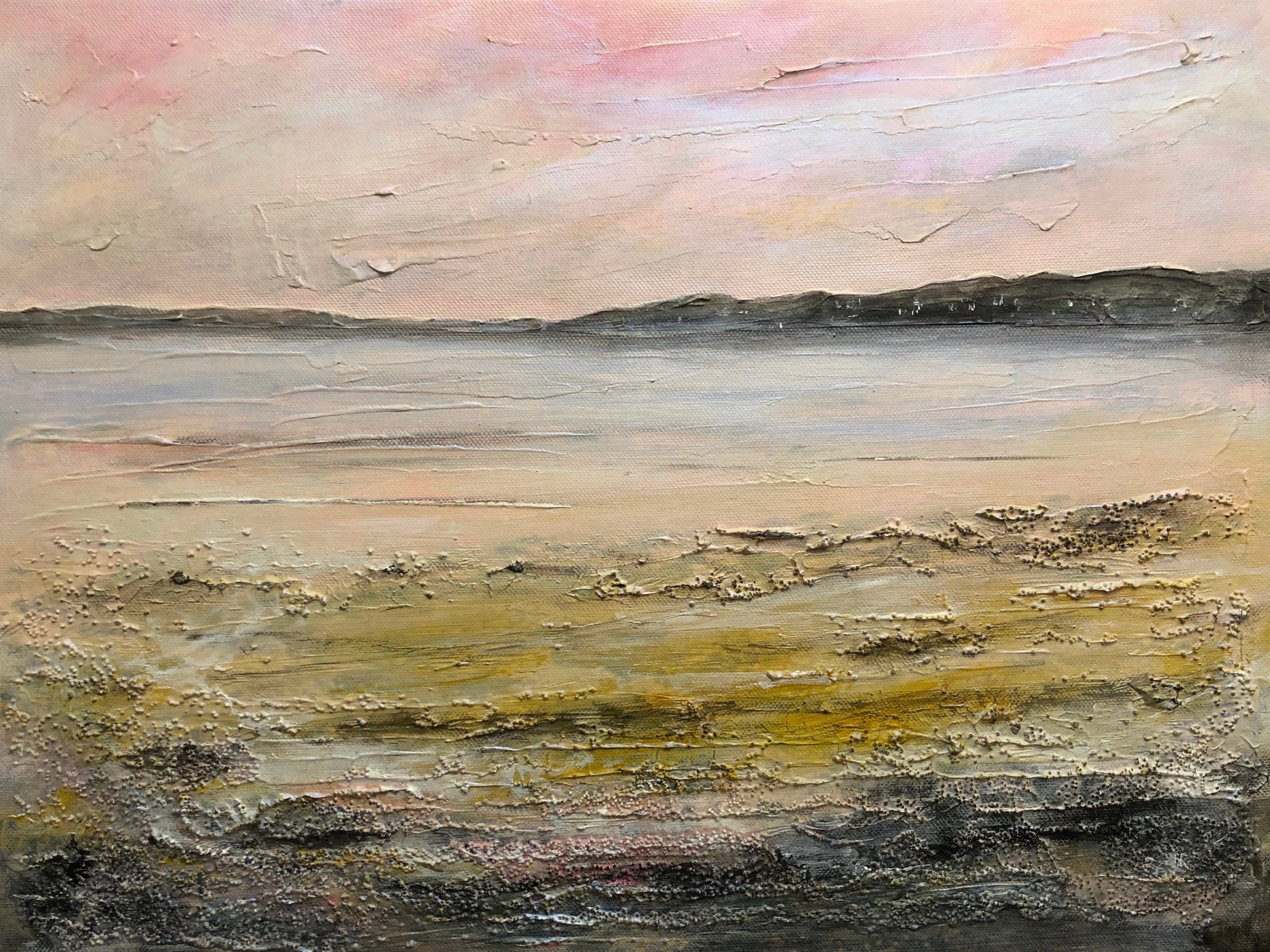 Textured landscape painting from Sandgreen Original Painting showcasing natural scenery and vibrant colors