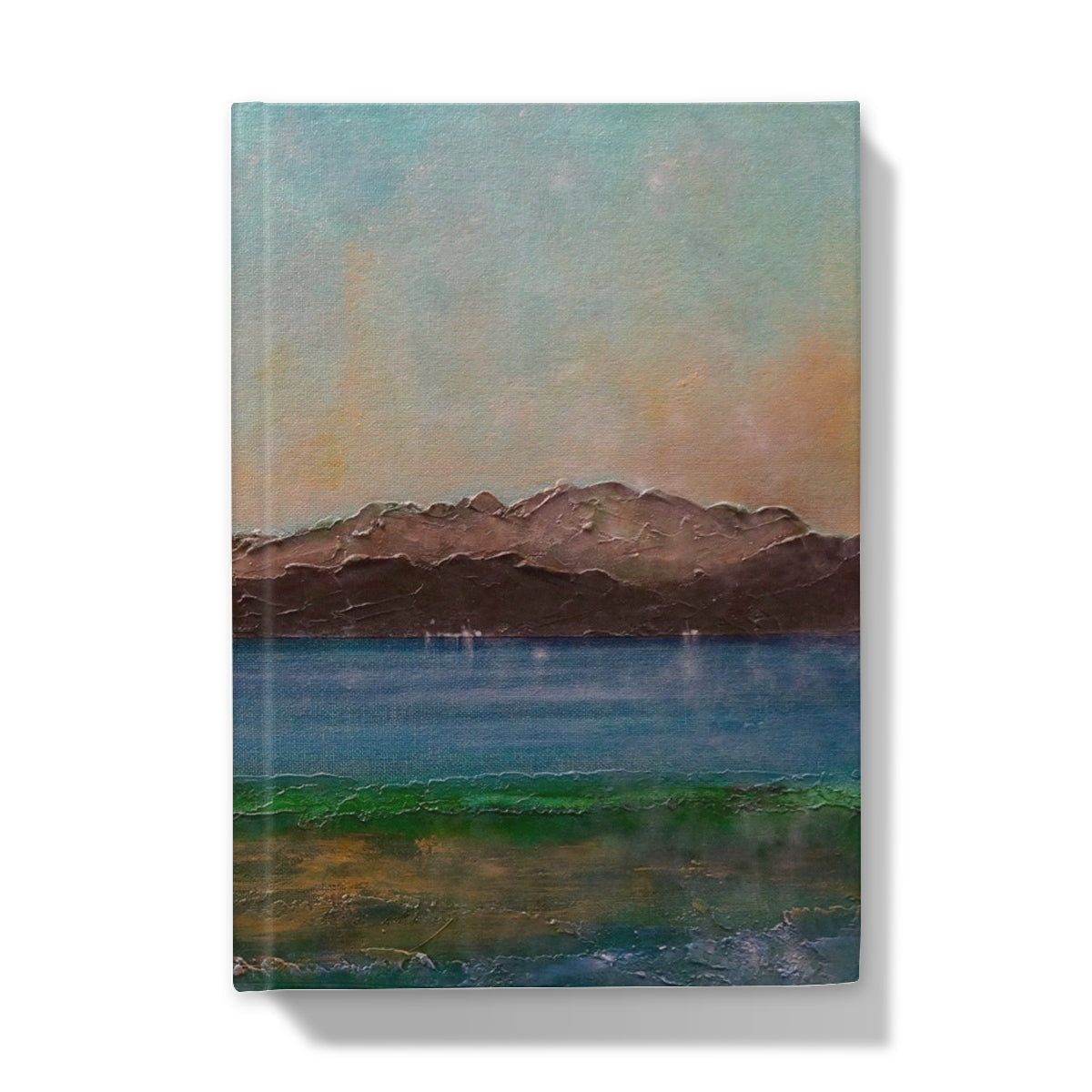Scalpsie Bay Hardback Journal with impressionistic teal sky landscape
