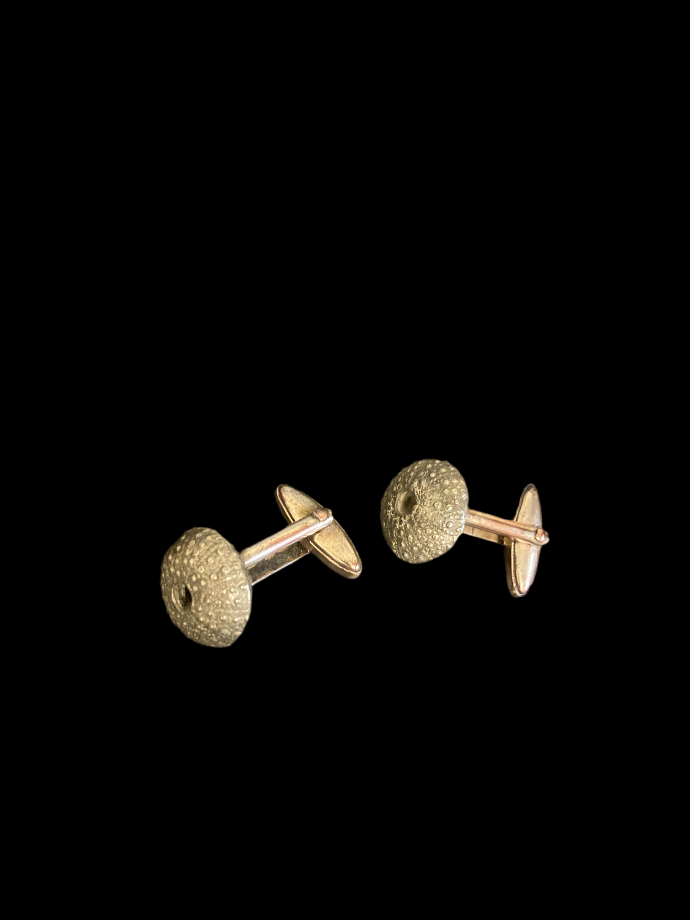 Sea Urchin Cufflinks featuring ornate textured gold with dimpled spherical design