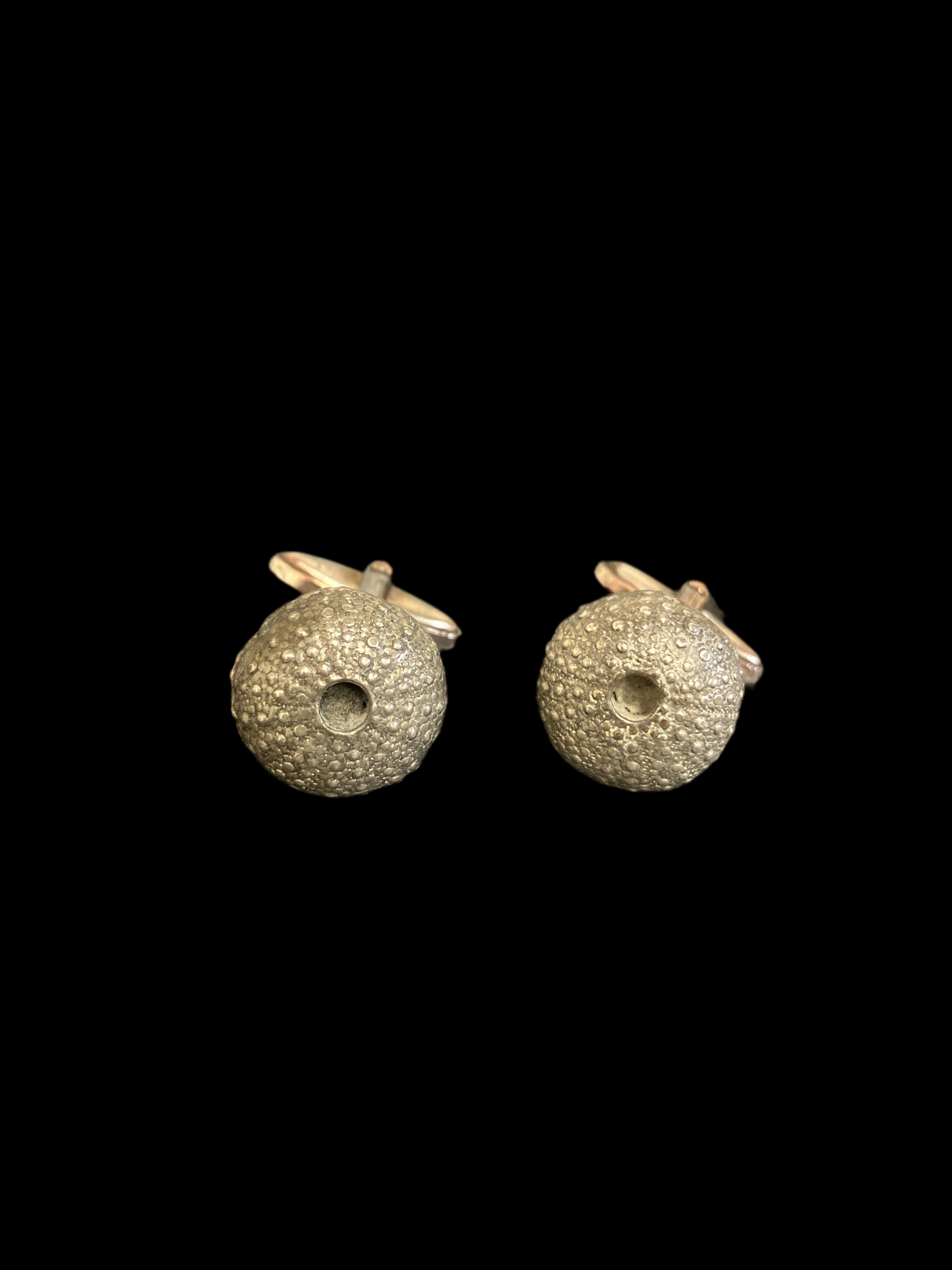 Sea Urchin Cufflinks showcasing intricate sea urchin-shaped jewelry design