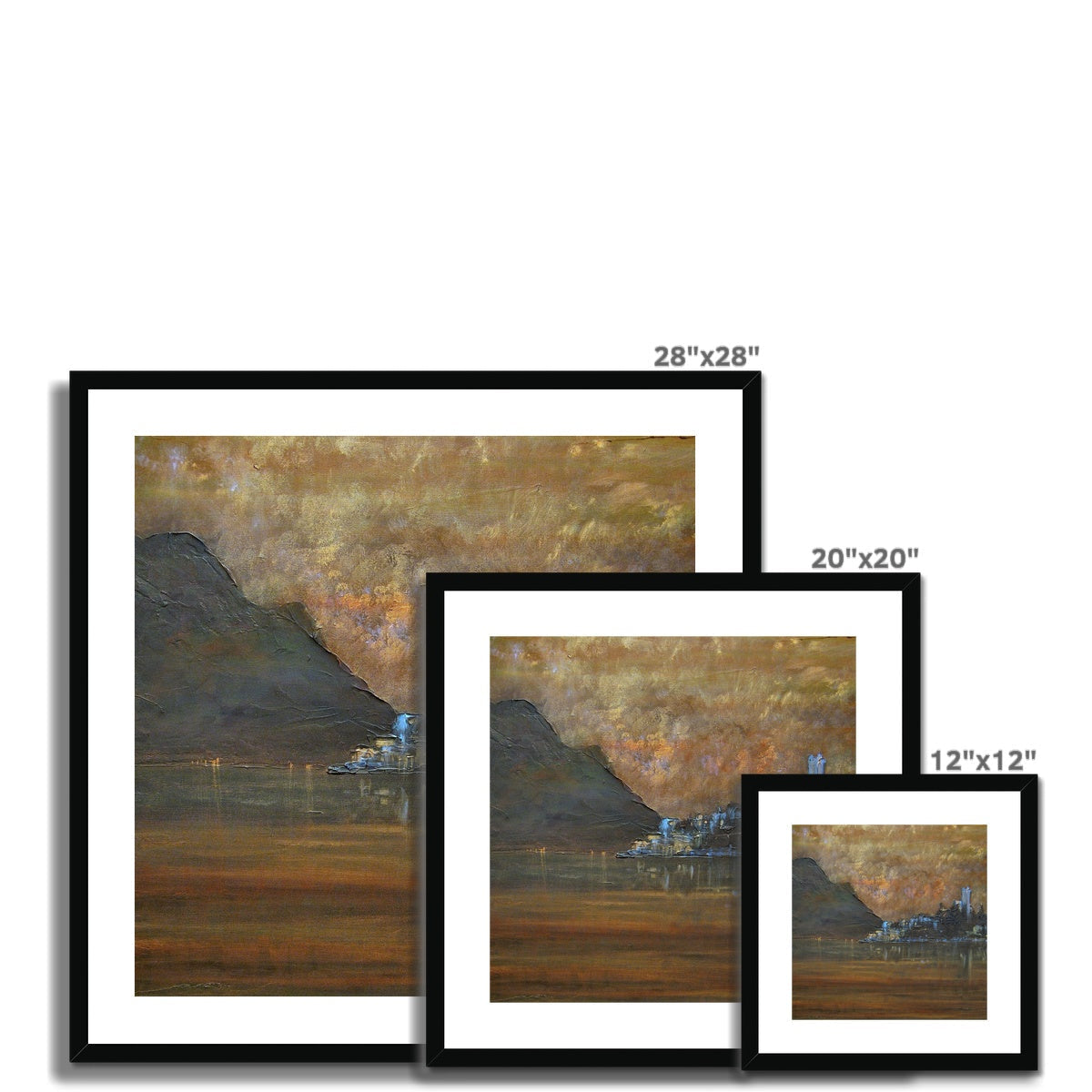 28x28 Framed Sirmione Lake Garda Desert Landscape Print