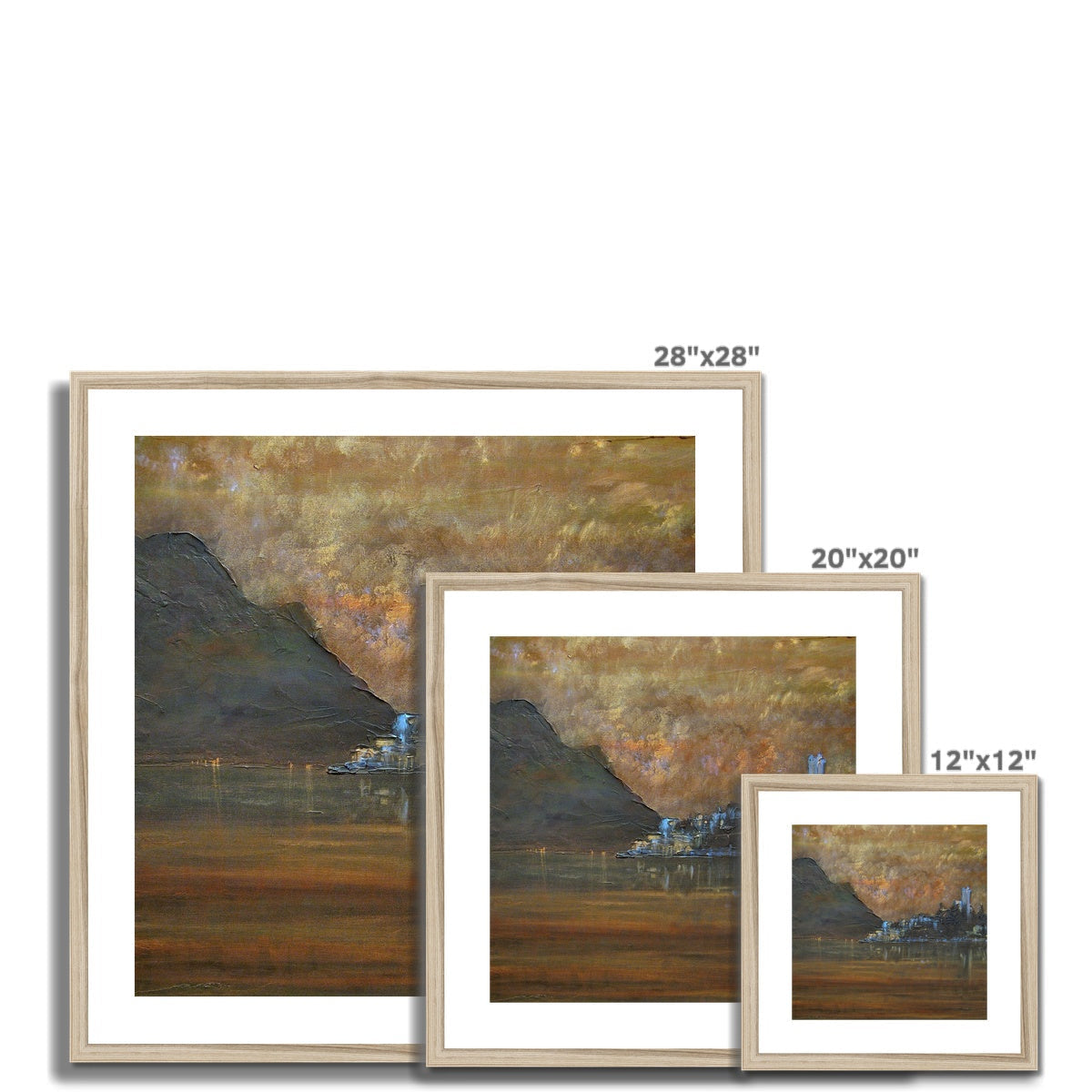 28x28 Framed Sirmione Lake Garda Landscape Art Print