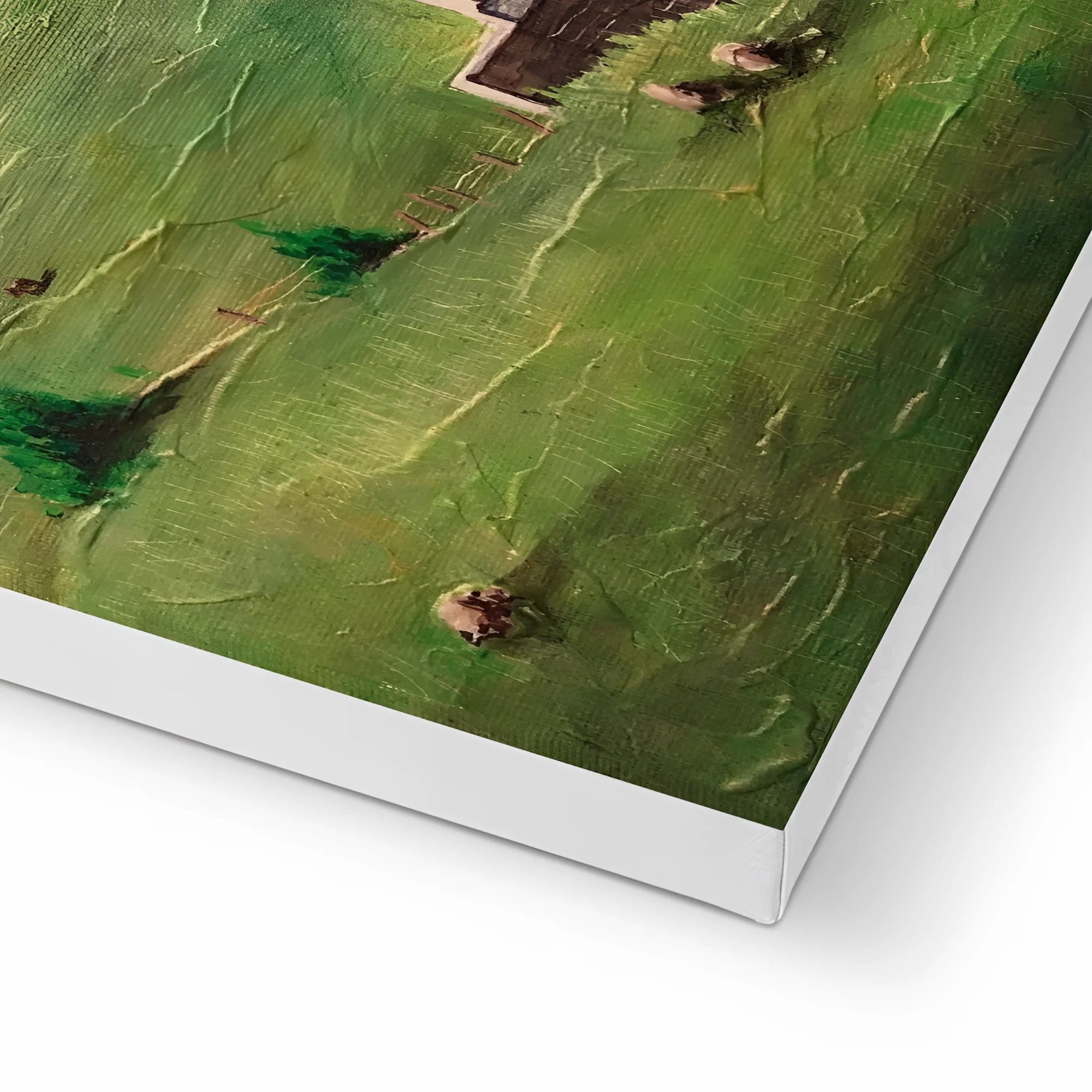 Textured oil painting on canvas with white border from A Skye Cottage Canvas collection