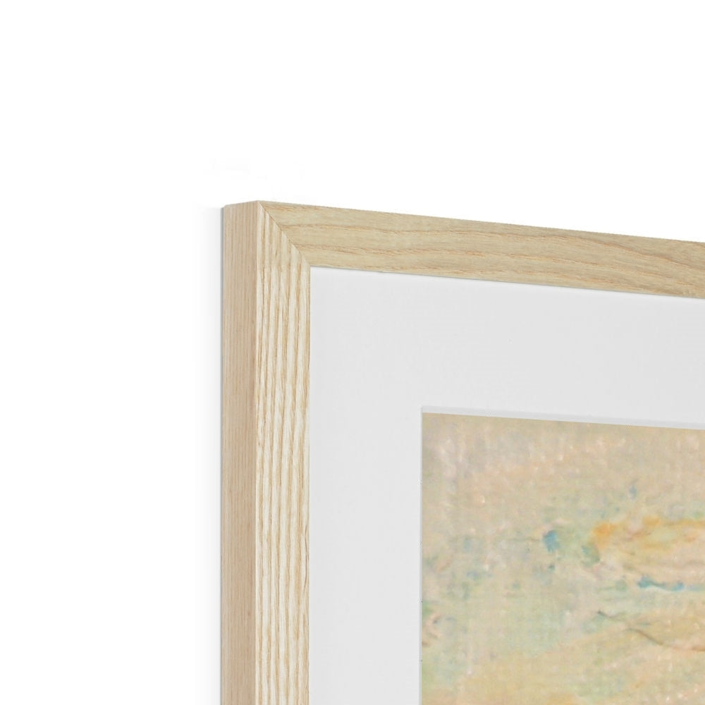 Light oak wood frame with vertical groove texture for Skye Fairy Pools Art Prints