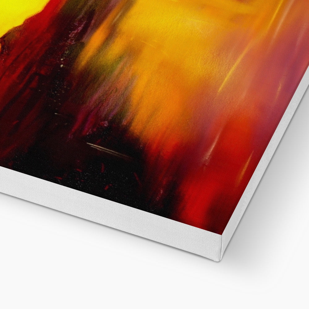 Abstract Skye Sunset Canvas wall art with warm fiery colors for modern decor