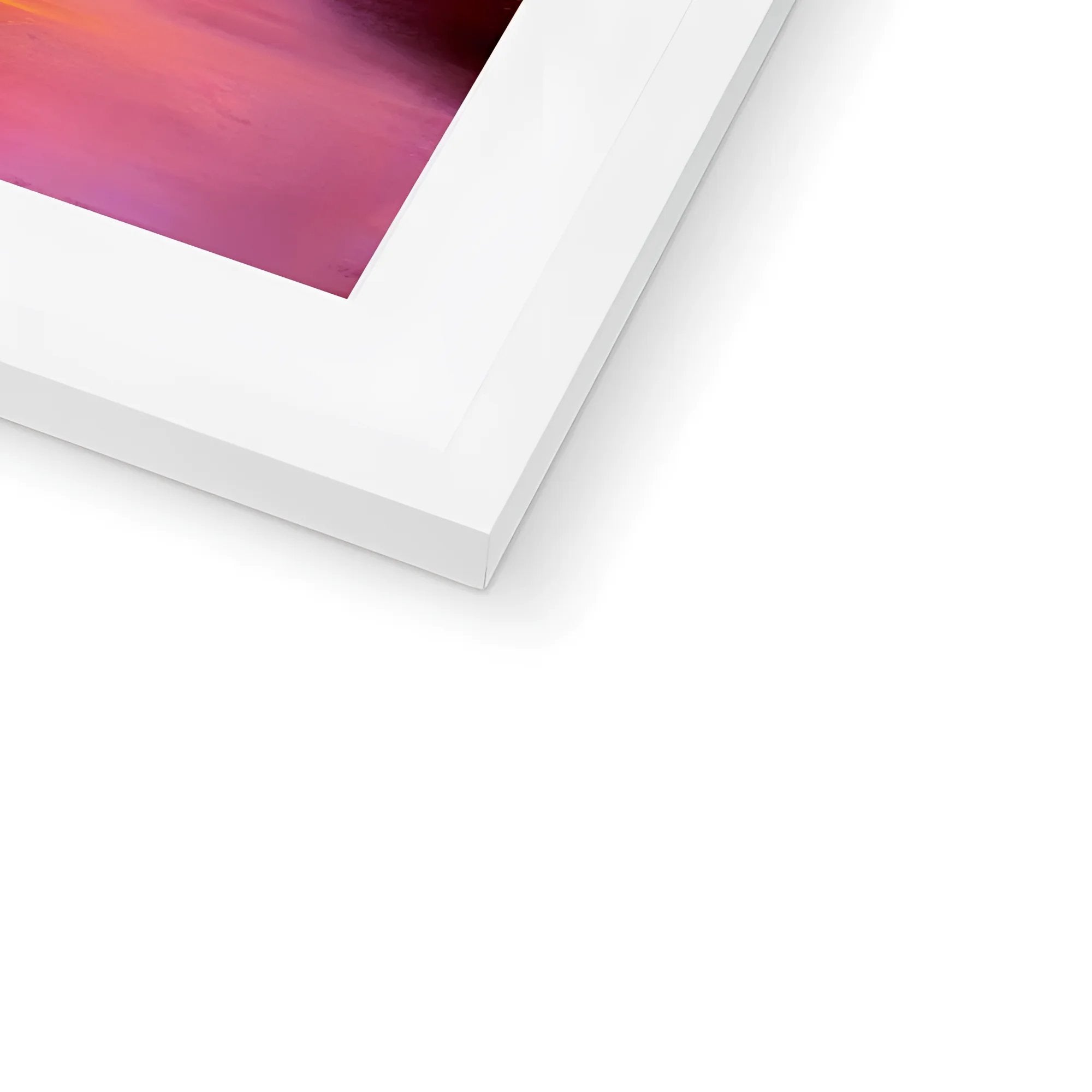 White picture frame with vibrant abstract art in Skye Sunset Framed & Mounted Print