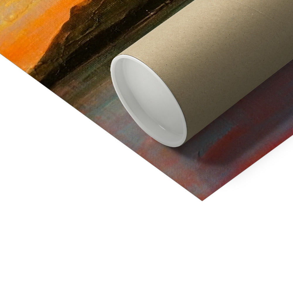 Rolled-up art print in protective tube for The Sleeping Warrior Arran Artist Proof Collector Print