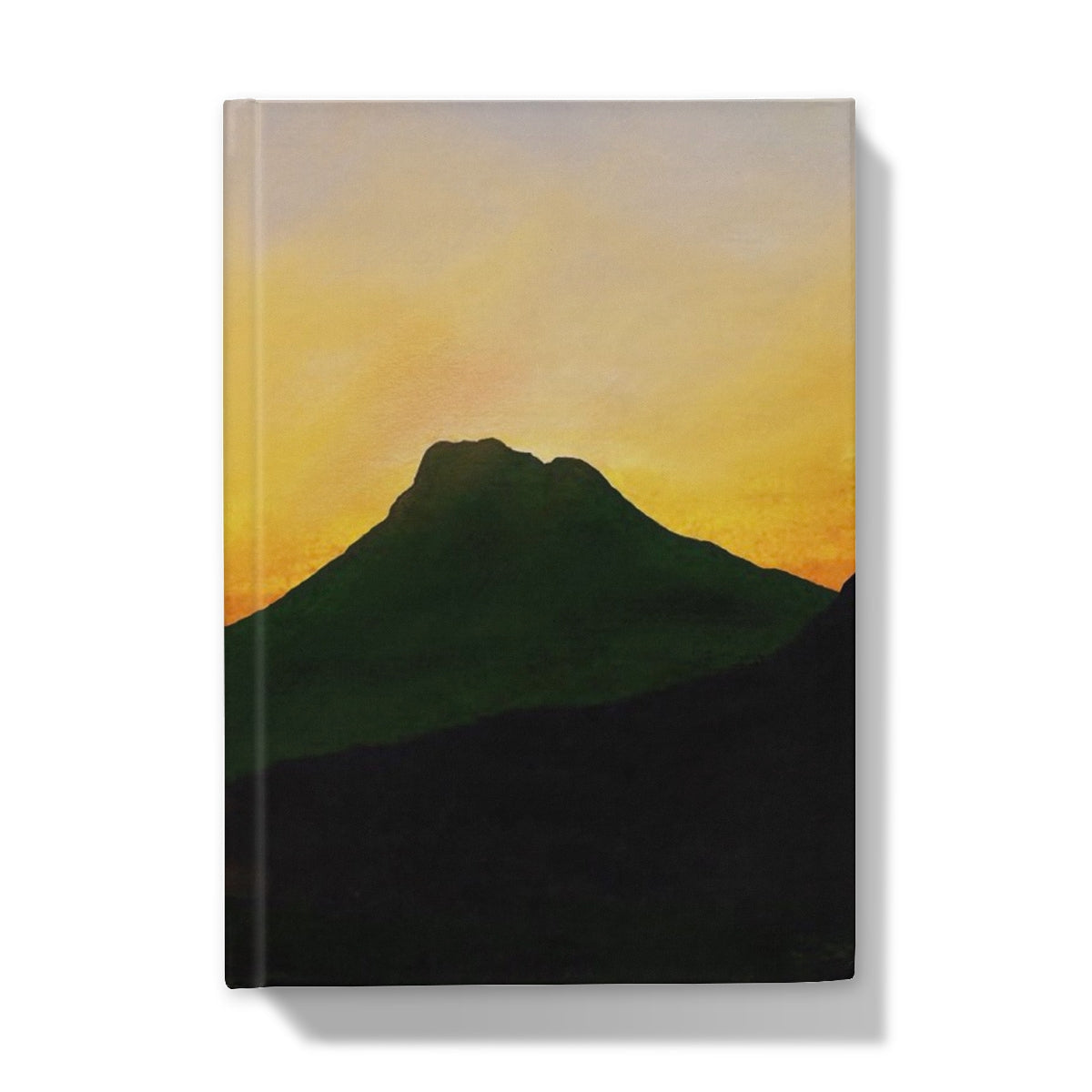Stac Pollaidh Dusk Hardback Journal with sunset over mountain silhouette