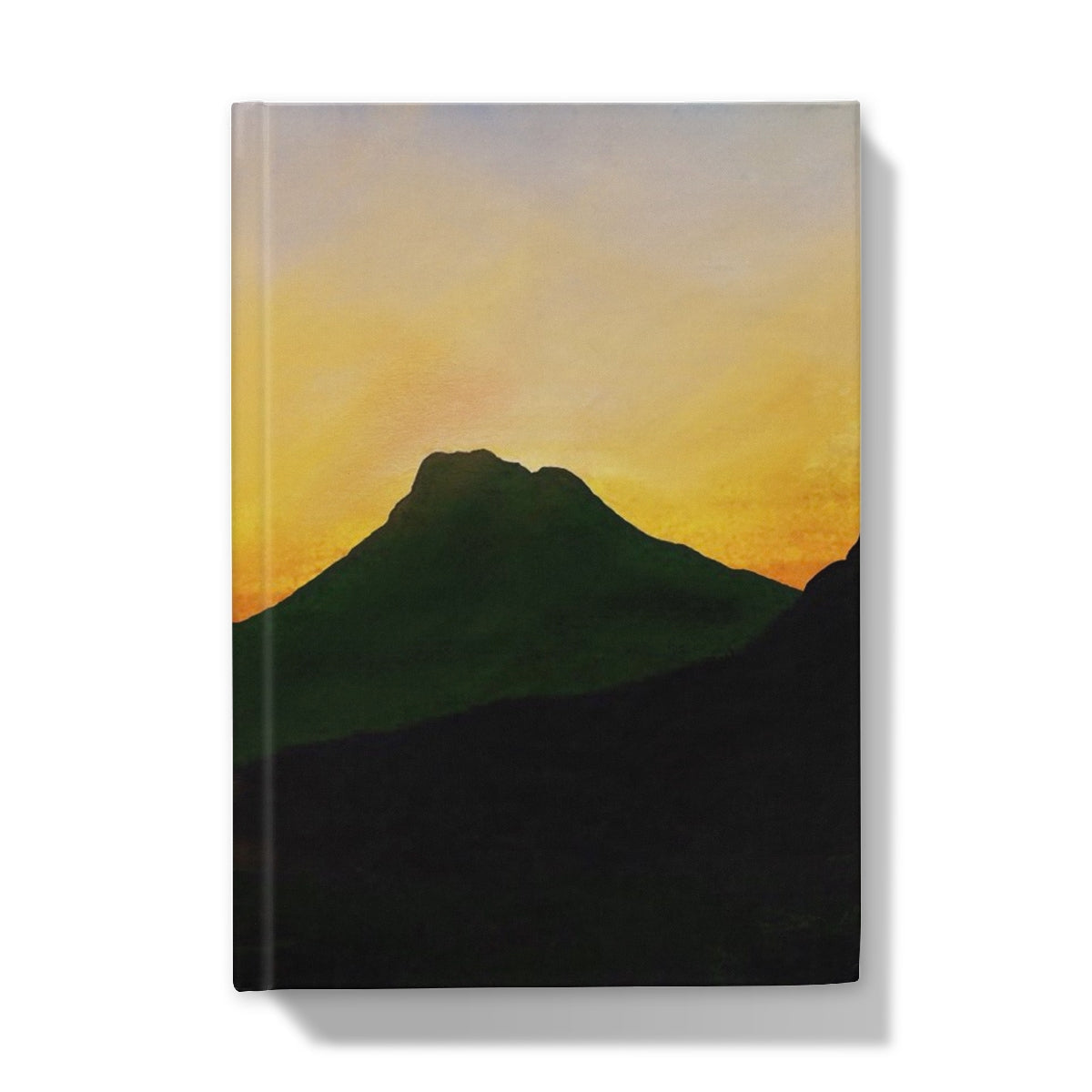 Stac Pollaidh Dusk hardback journal with mountain silhouette sunset