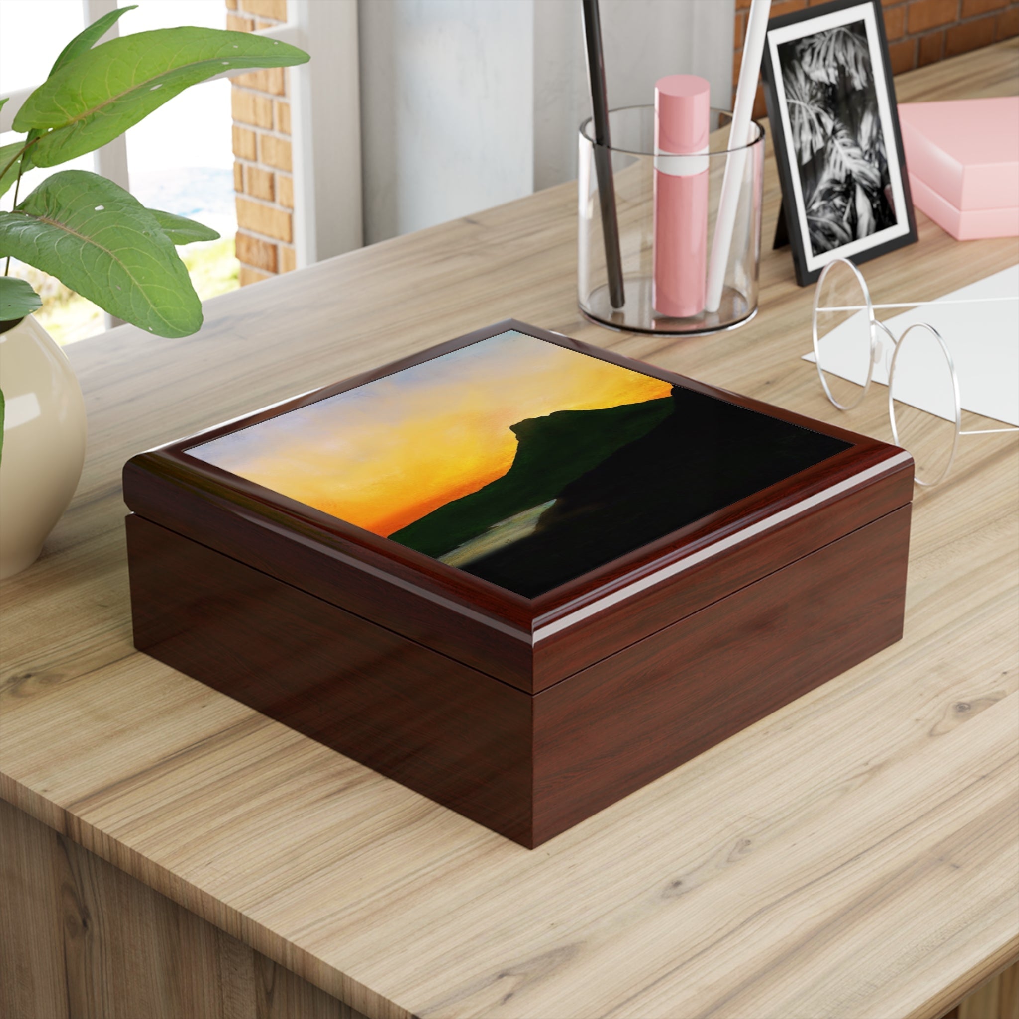 Stac Pollaidh Dusk jewelry box with sunset print lid