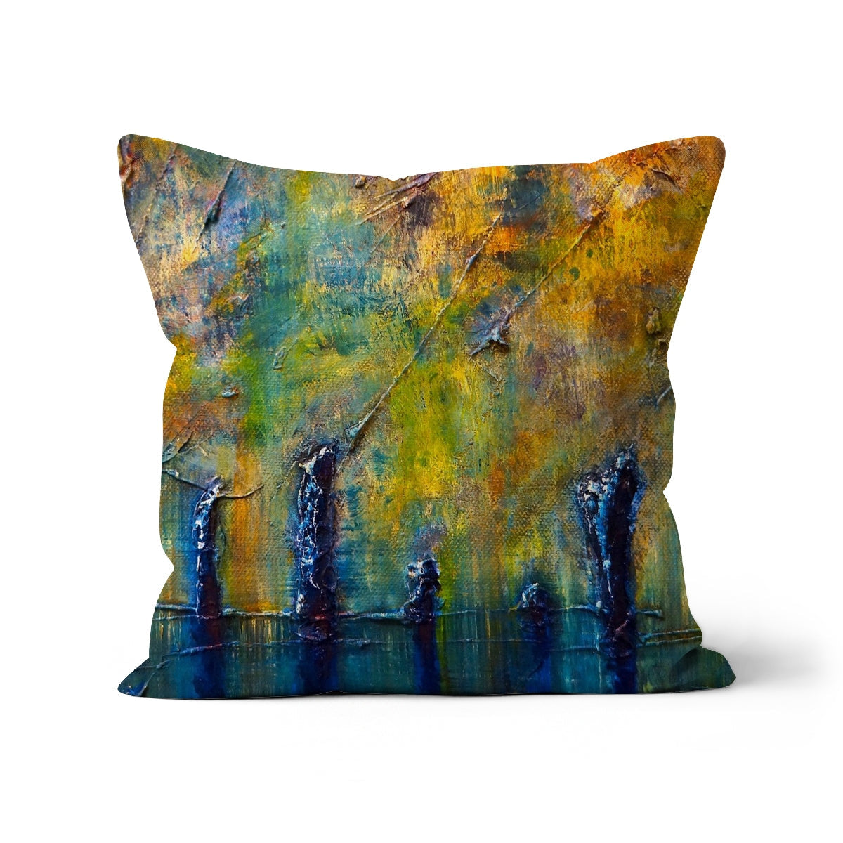 18x18 inch Stenness Moonlight Cushion with vibrant abstract textured design