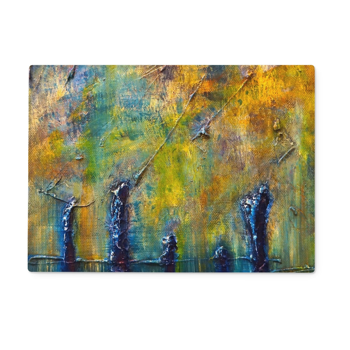 Stenness Moonlight abstract tree canvas print on chopping board