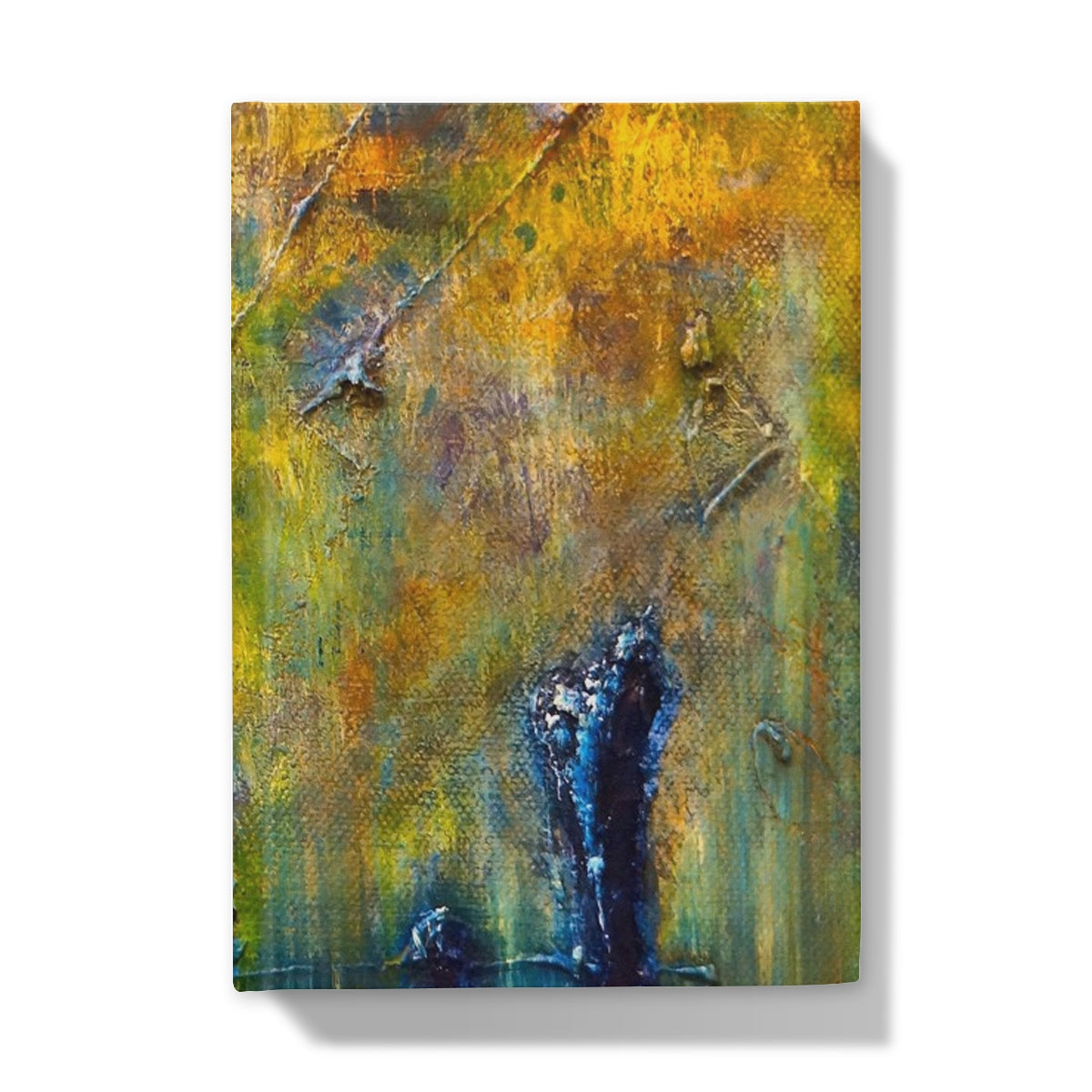 Stenness Moonlight journal with green yellow abstract textured canvas art