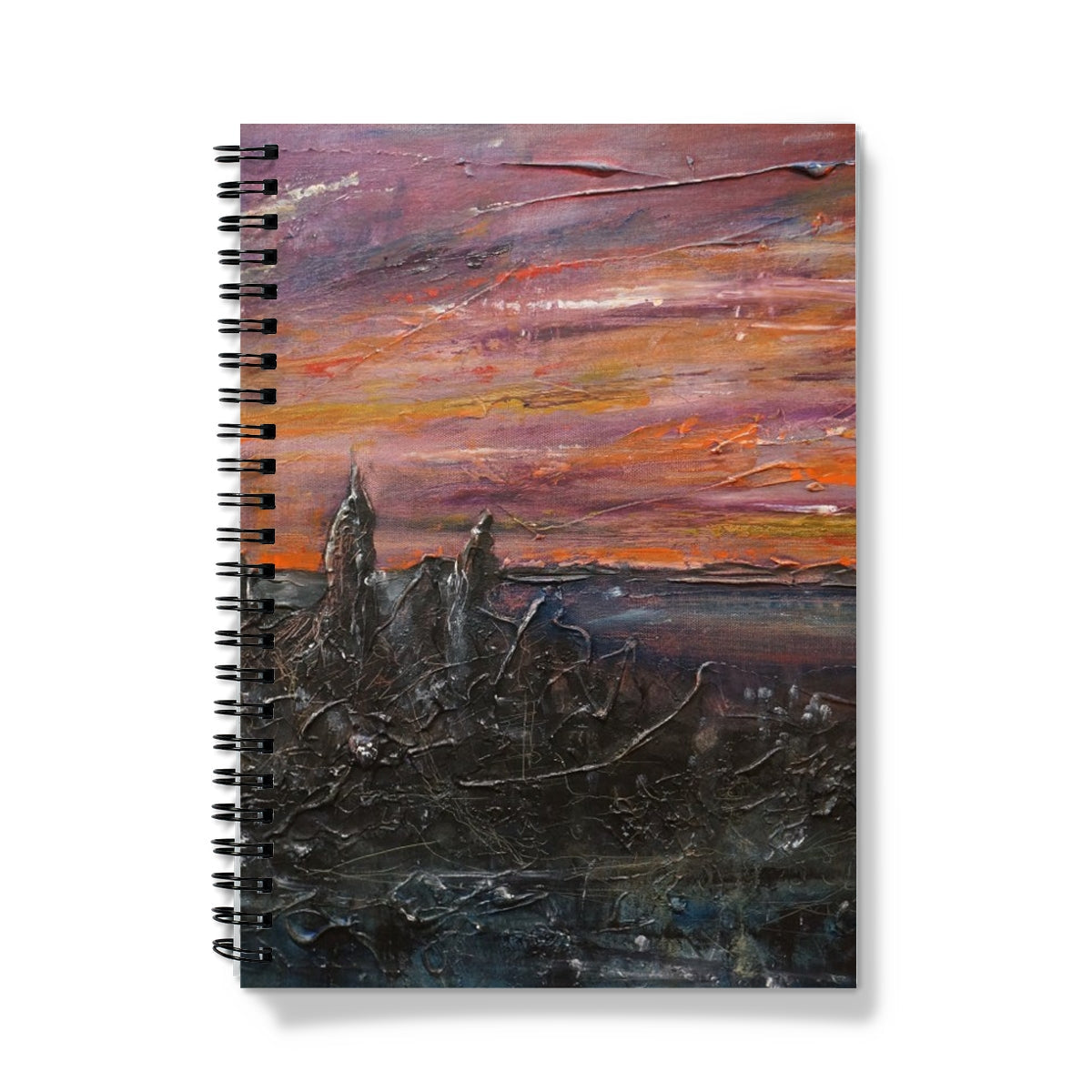 Storr Moonlight Skye notebook with purple orange sunset painting