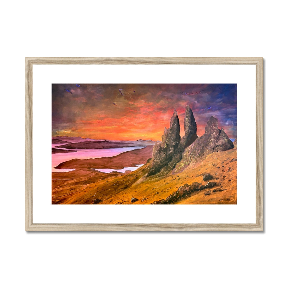 Framed Storr Sunset Skye print of Old Man of Storr at sunset