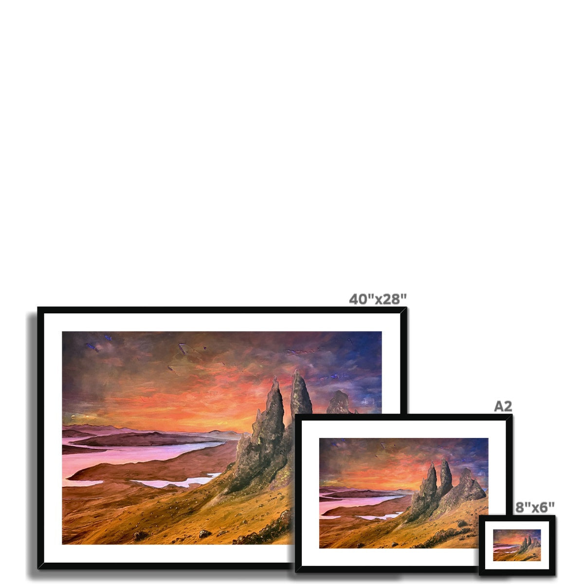Framed Storr Sunset Skye print of Old Man of Storr at sunset