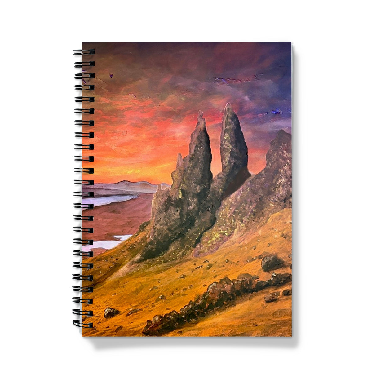 Storr Sunset Skye Notebook with Three Sisters Peak sunset view